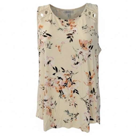 Daniel Rainn Petite XS Lace Tank Top Cream Pink Orange - Picture 2 of 12